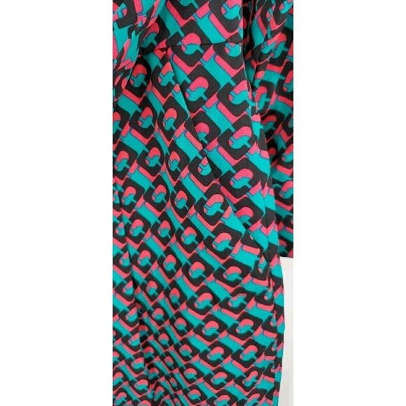 Diane Von Furstenberg DVF Silk Jumpsuit Blue Fuchsia Black Size 2 NWT $6… - Picture 15 of 16